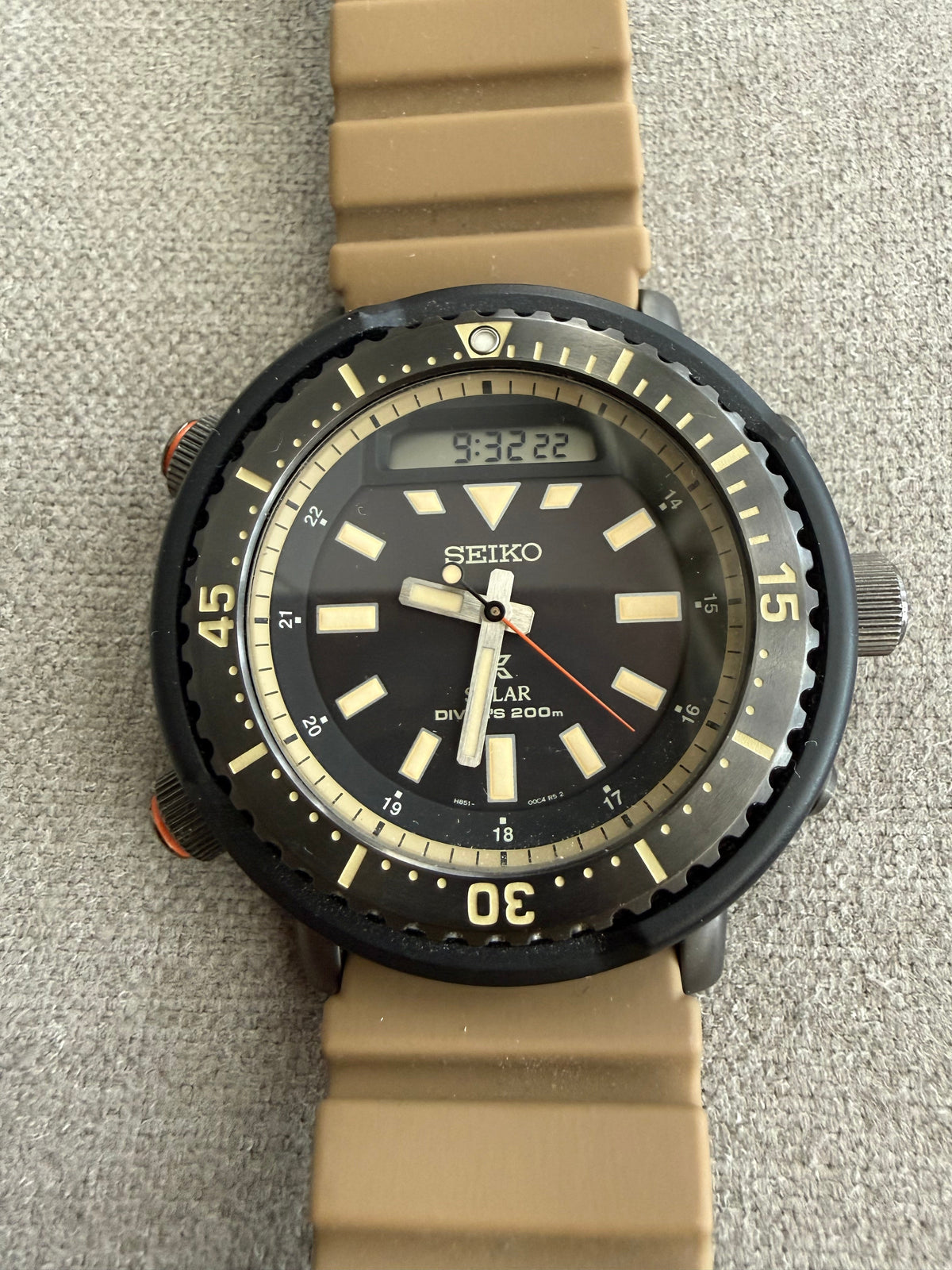 Seiko Prospex Solar Watch – Black Dial & Tan Strap SNJ029 Urban Arnie