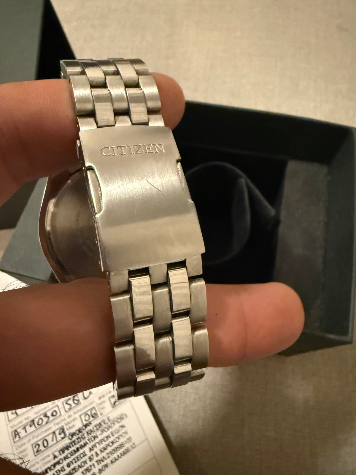 Citizen Eco-Drive Radio-Controlled Watch – Dark Blue Dial & Silver-Tone Bracelet
